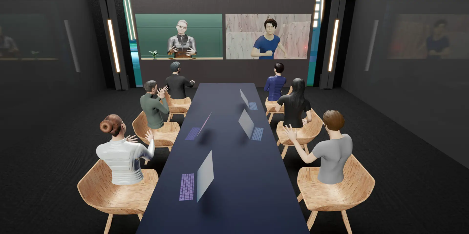 People working in the metaverse