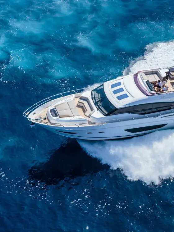Boat driving across the water.
